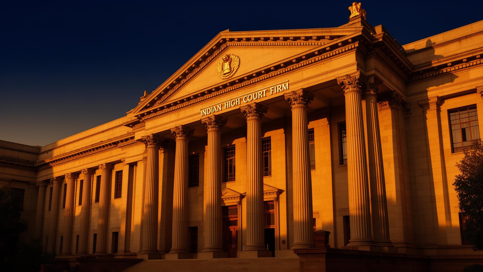 High Court of Telangana facade at golden hour